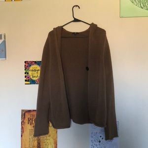 thick brown cardigan